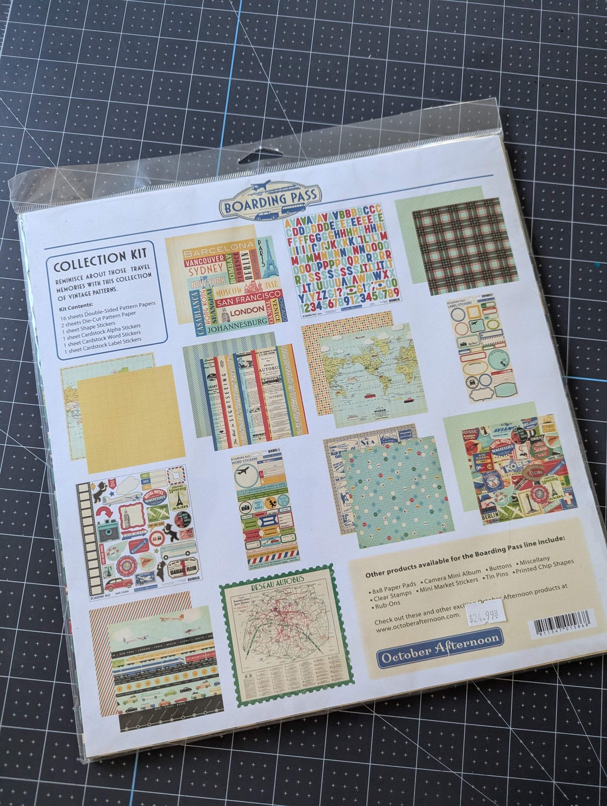 "Boarding Pass" Paper & Accessories Kit by October Afternoon