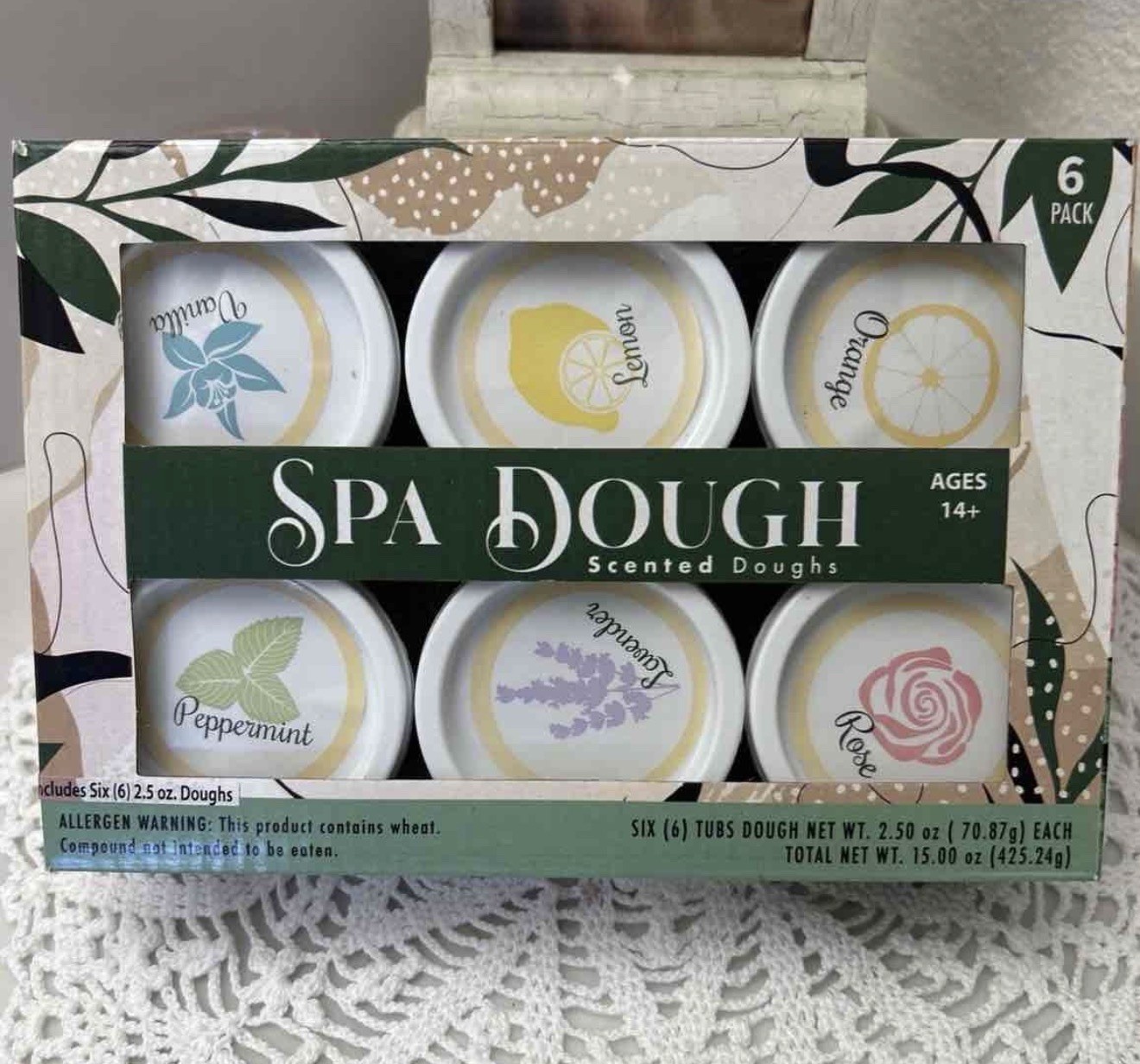 Creative Kids 6 PC Spa Dough Scented Dough Set, Aromatherapy New In Box