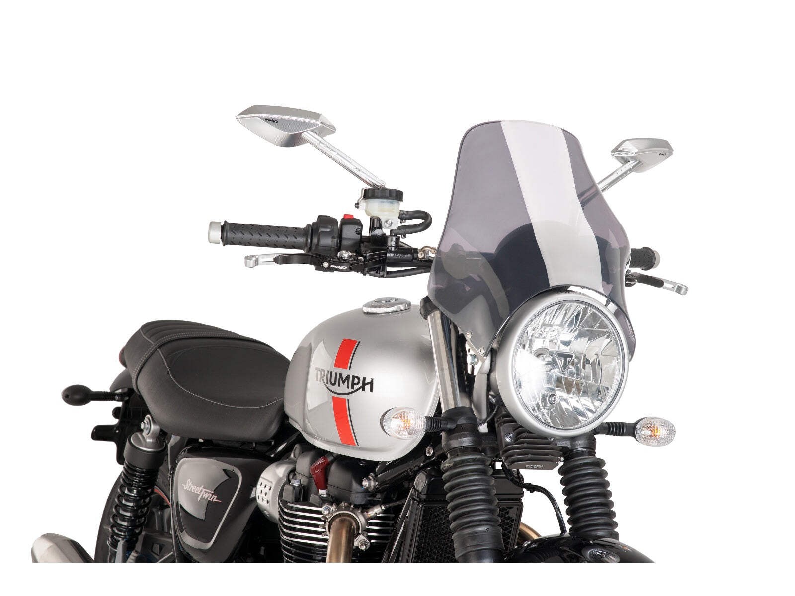 Puig Naked Screen Windshield Dark Smoke for Triumph Street Twin (16-19)