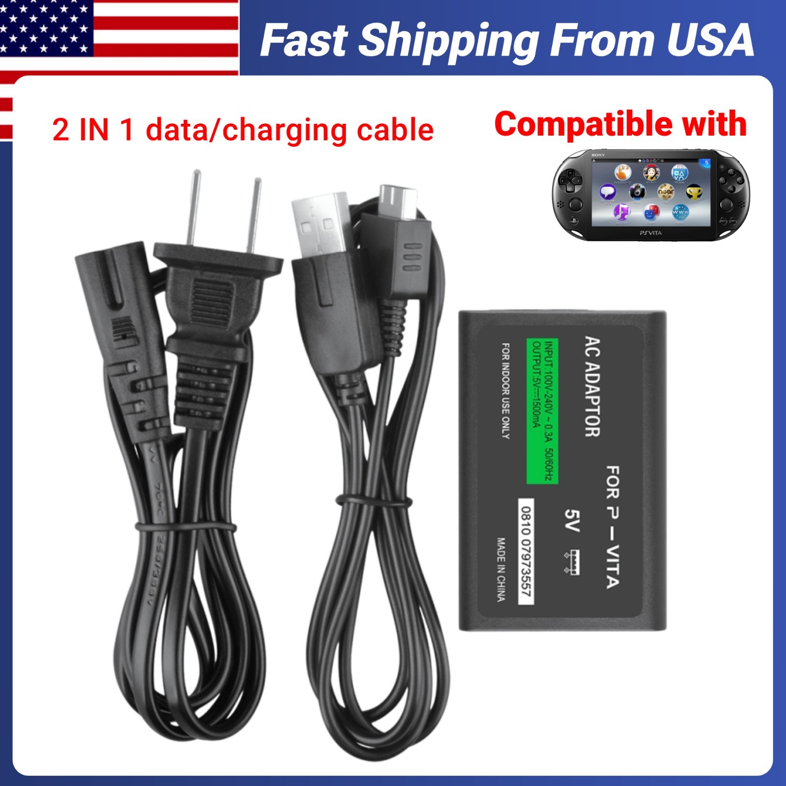 Charger for Sony PS Vita Compatible with Sony PlayStation Vita 1000