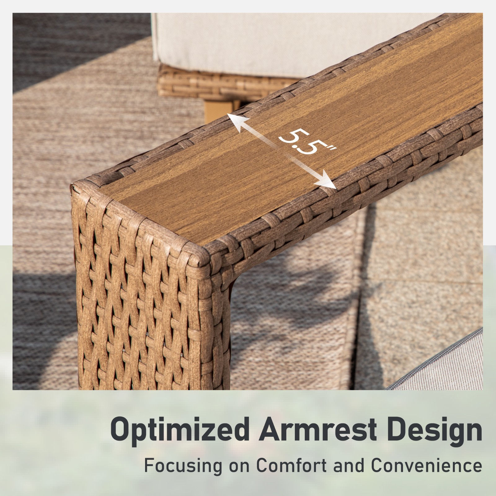 Outdoor Patio Conversation Set Modular Outdoor Furniture Set with Thick Cushions