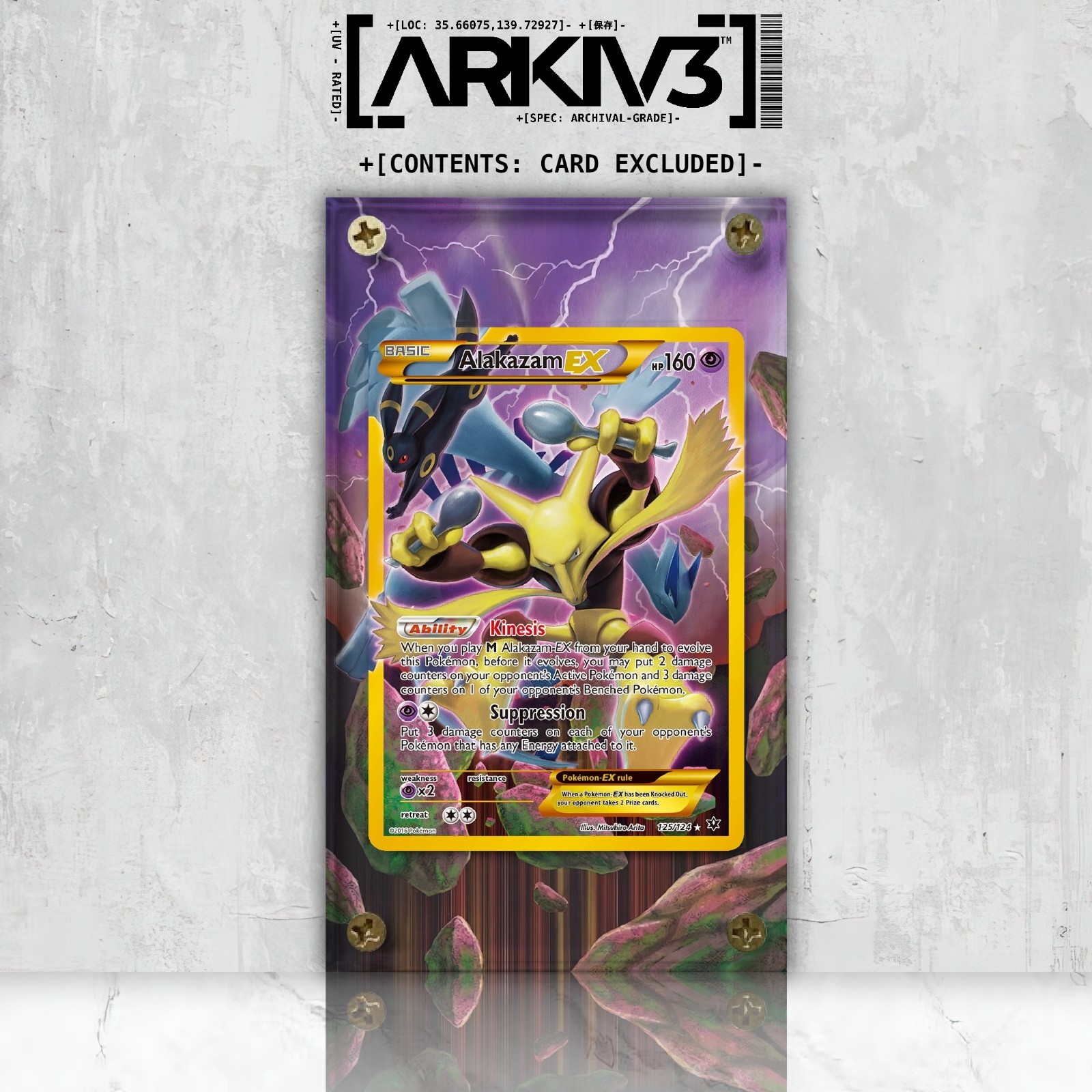 Alakazam EX (125/124) Secret Rare Extended Art Display Case