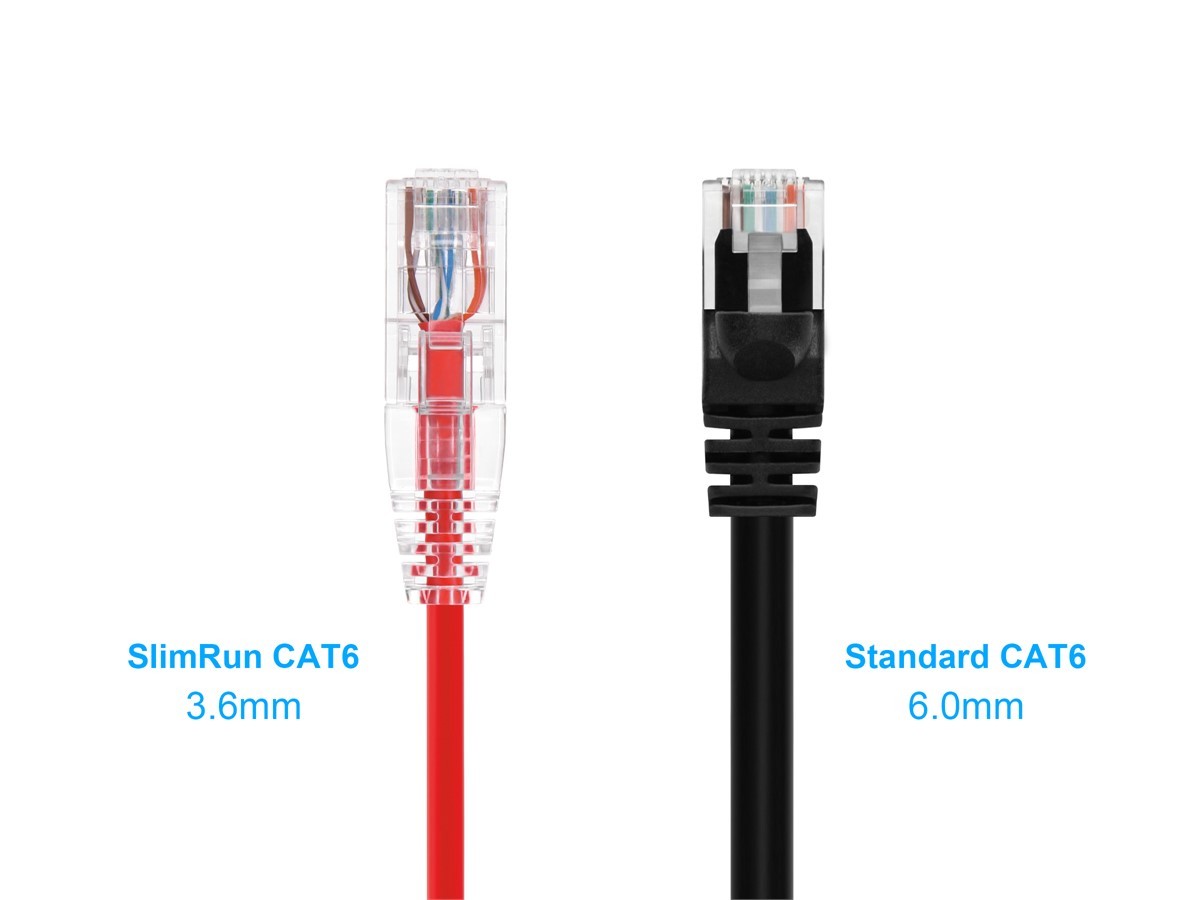 Monoprice Cat6 Ethernet Patch Cable - 2 feet - Red | Snagless RJ45 Stranded