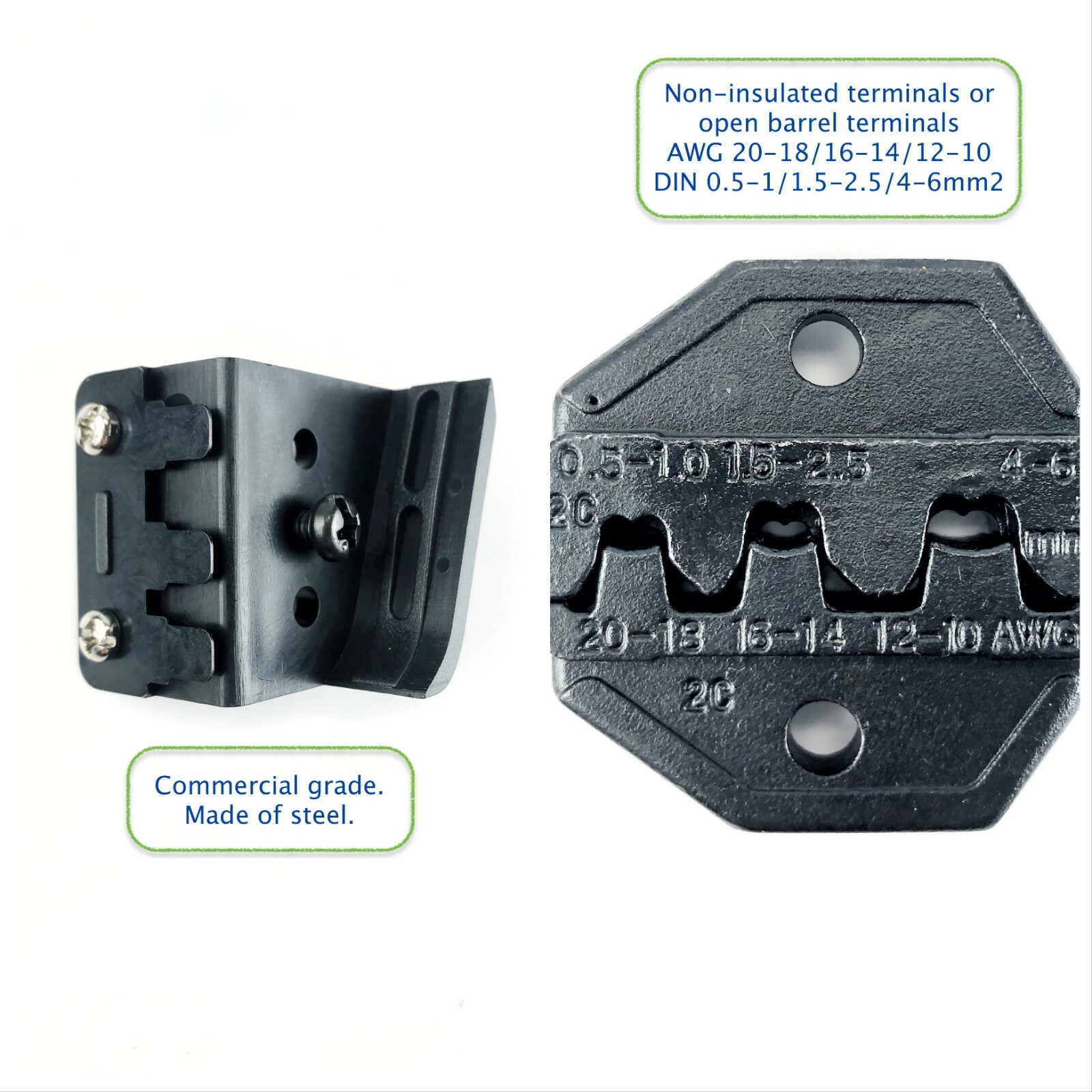 Crimp Tool Die 2CL Non-insulated Open Barrel VDV200-010 with Locator