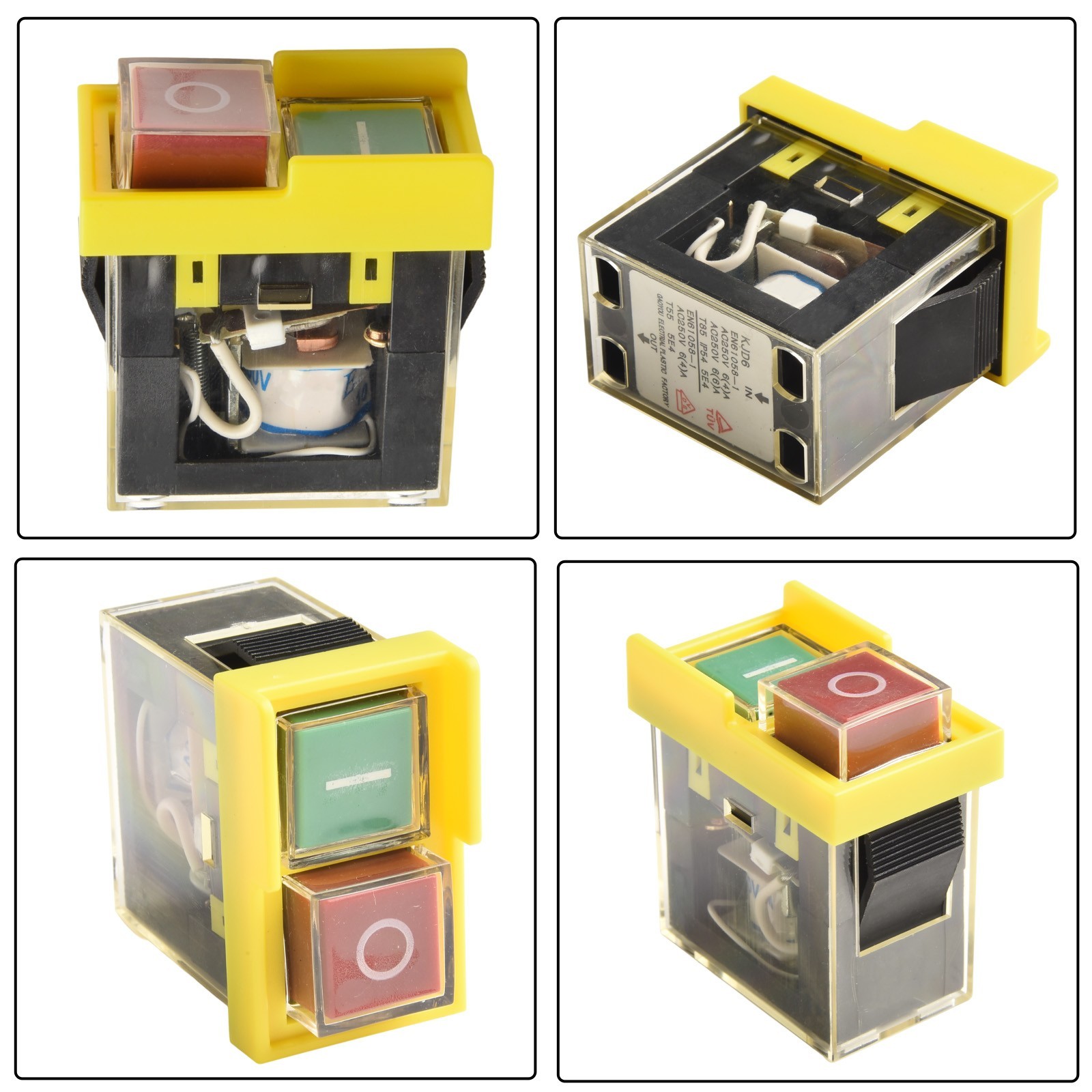 Reliable start button switch with power off and undervoltage protection