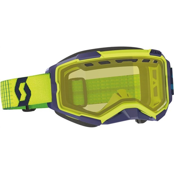 Scott USA Fury Snow Cross Goggles | Flo Yellow Navy Blue/Yellow