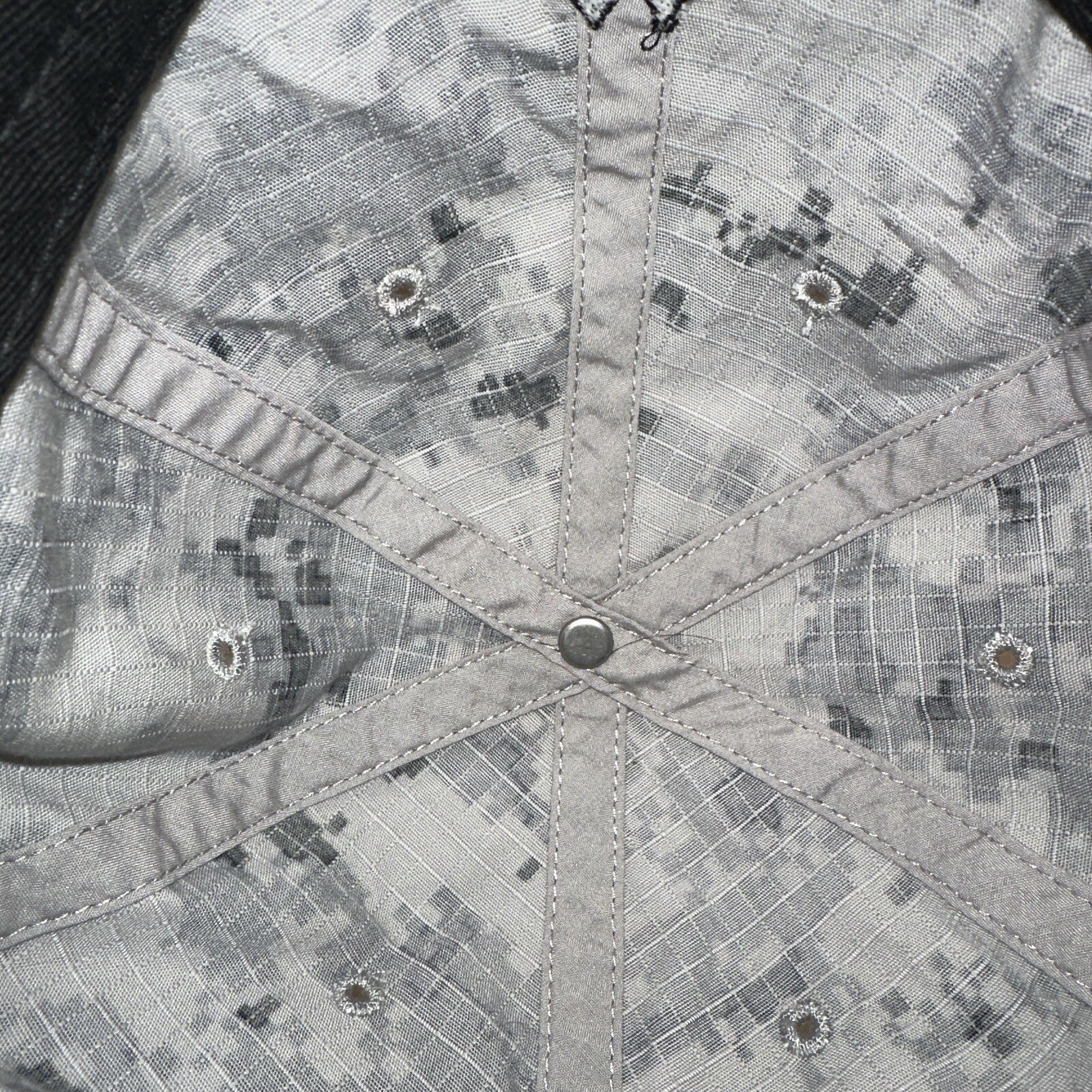 Cadillac Casting INC Gray black Hat Cap Digital Camouflage Hook Loop OSFA