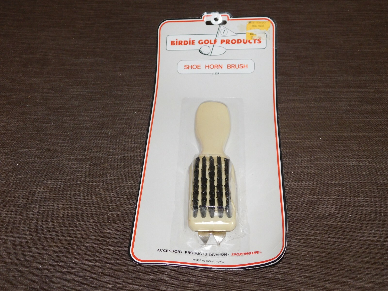 VINTAGE 8" LONG BIRDIE GOLF PRODUCTS SHOE HORN BRUSH NEW IN PACKAGE NOS