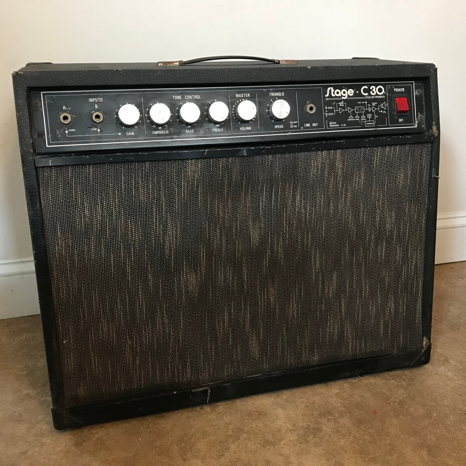 Stage C30 Electric Guitar Amplifier - Made in Italy - Runs on 220v - Untested