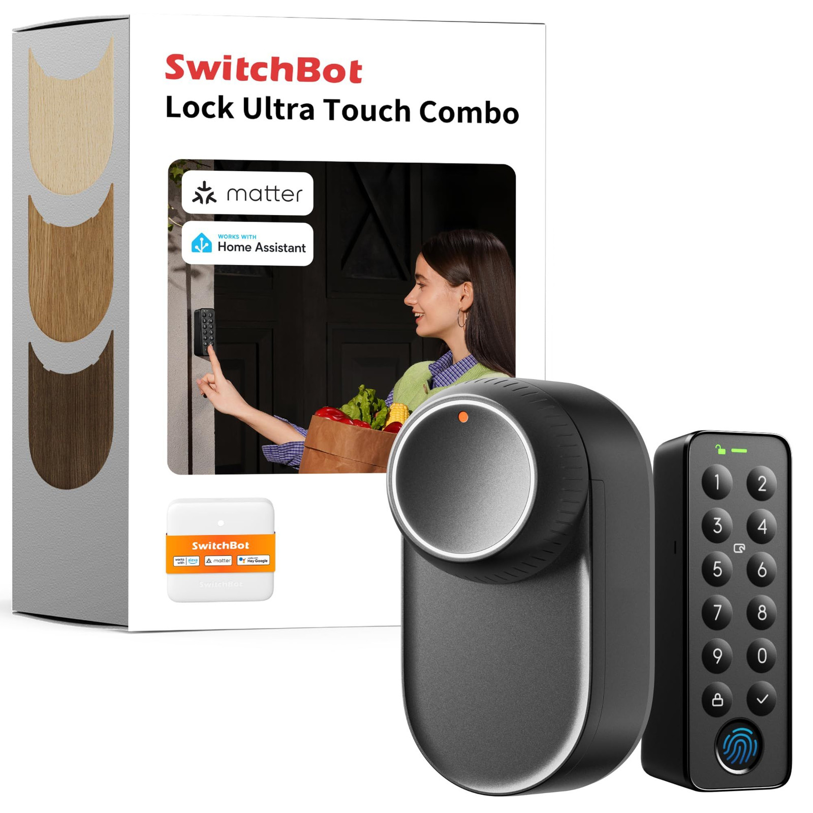 Smart Lock Ultra with Keypad,Fingerprint Door Lock, App Remote Control, Black
