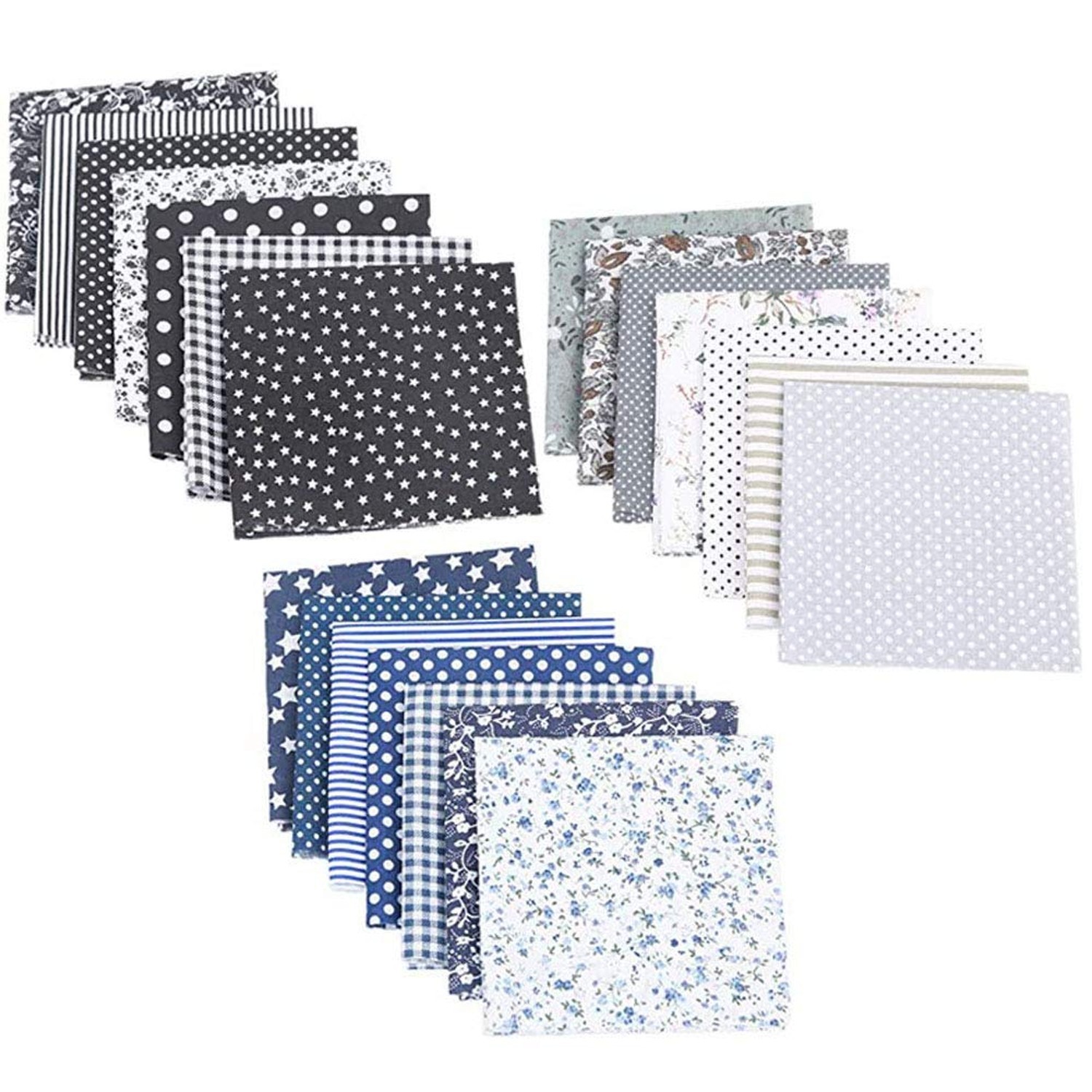 21 Pcs 10" x 10" Quilting Fabric Patchwork Squares Sheets Cotton Floral Print...