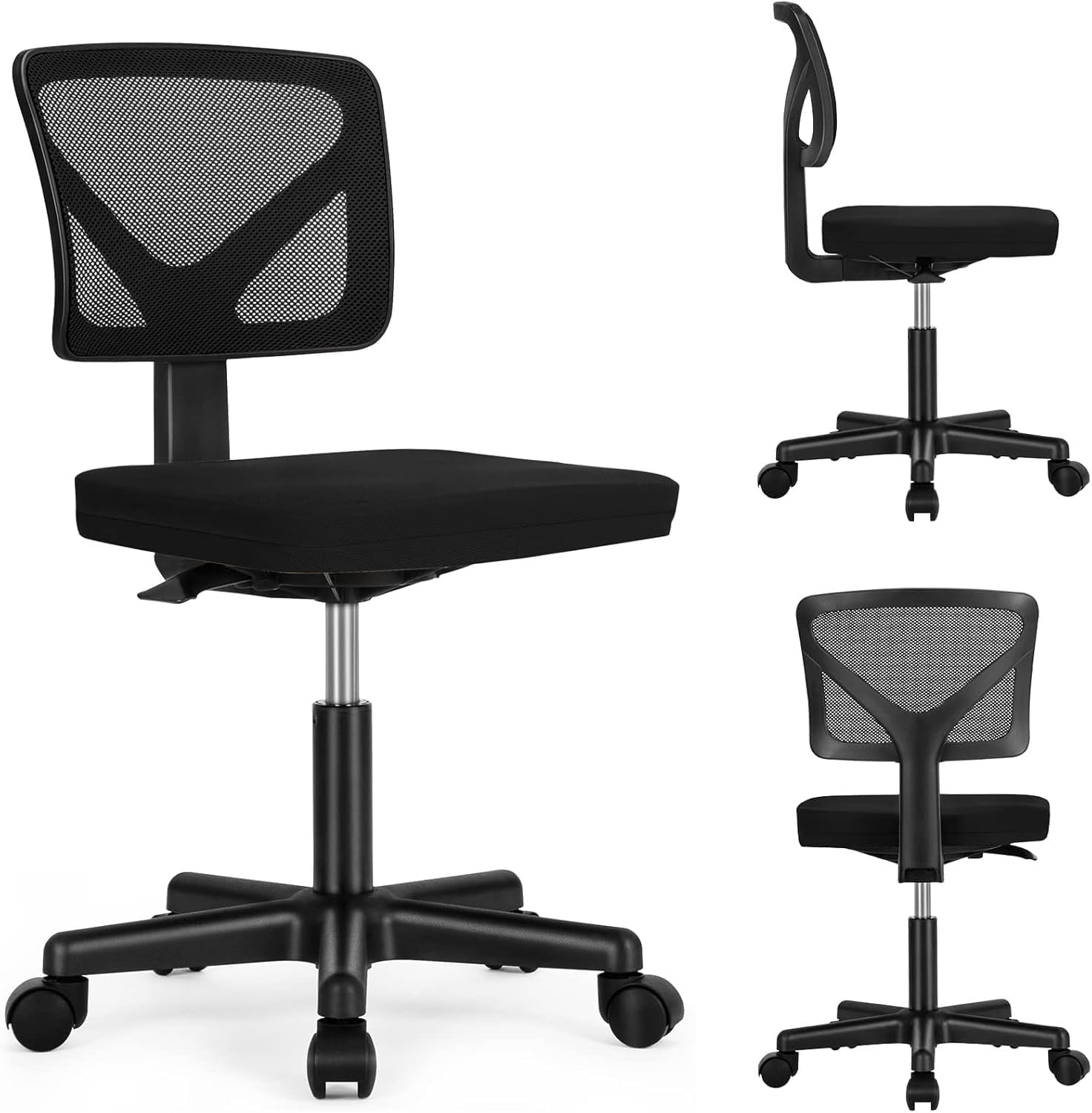 Small Office Desk Chair, Ergonomic Low-Back Mesh Rolling Work Swivel Chairs with