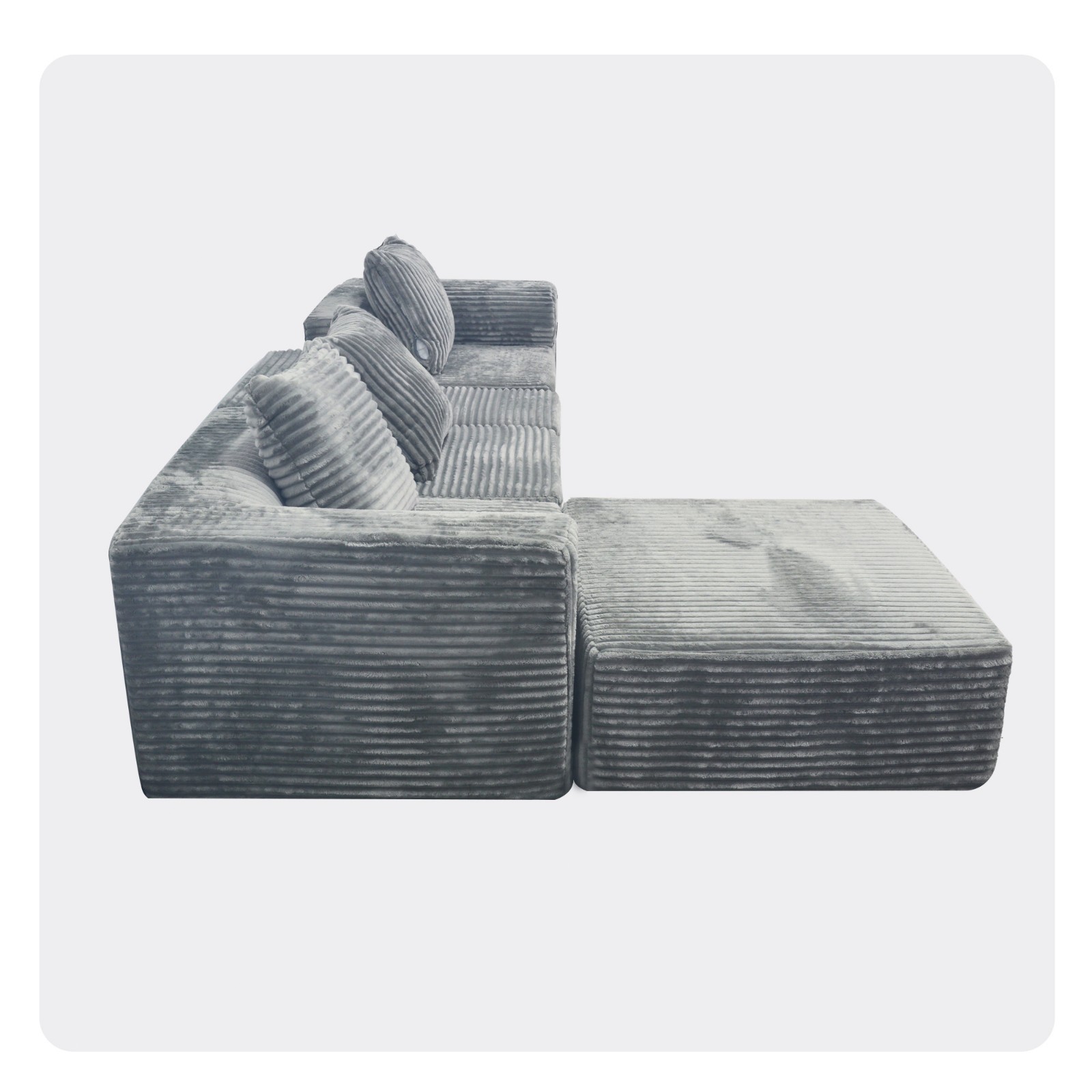Light grey convertible modular combination sofa set compression sofa