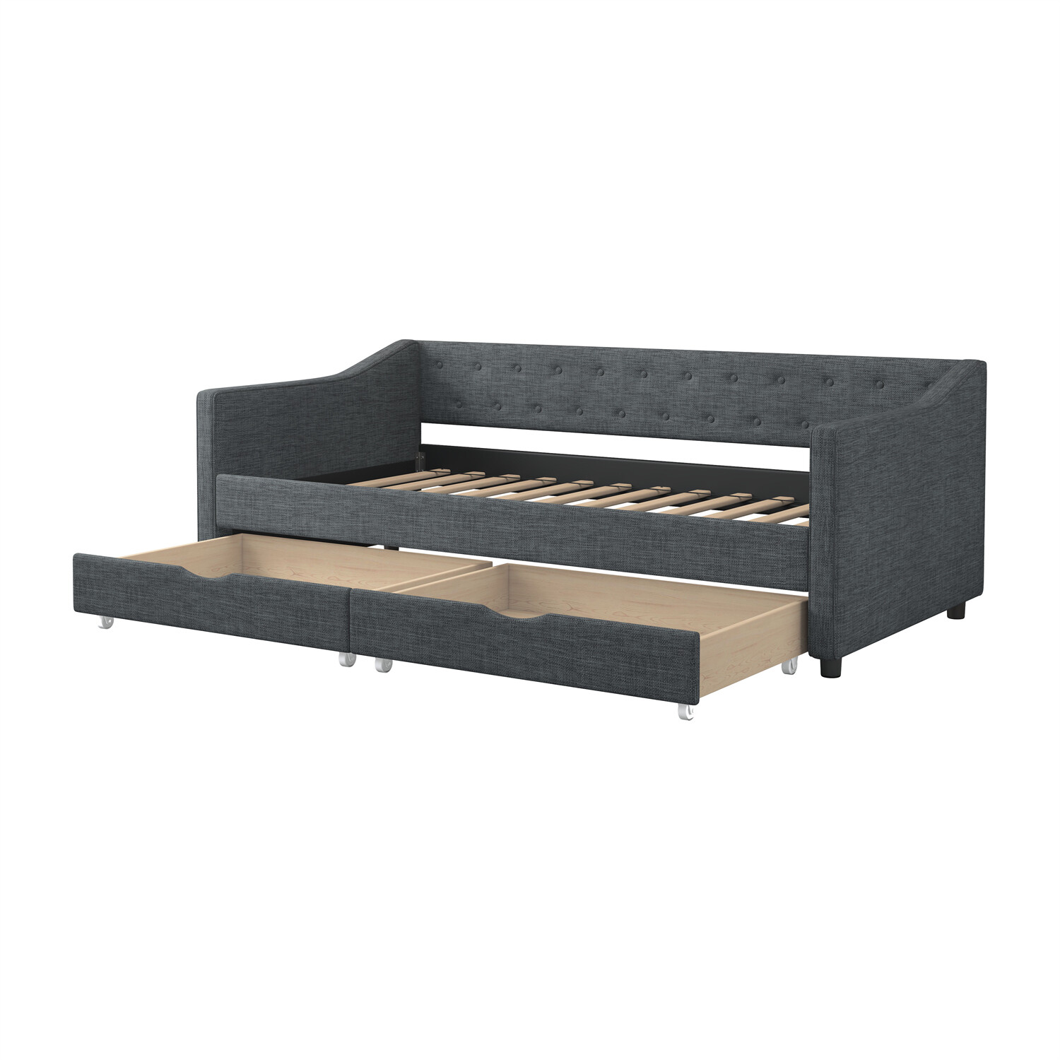 Twin Size Daybed Upholstered Bed Frame Sofa Bed with 2 Storage Drawers