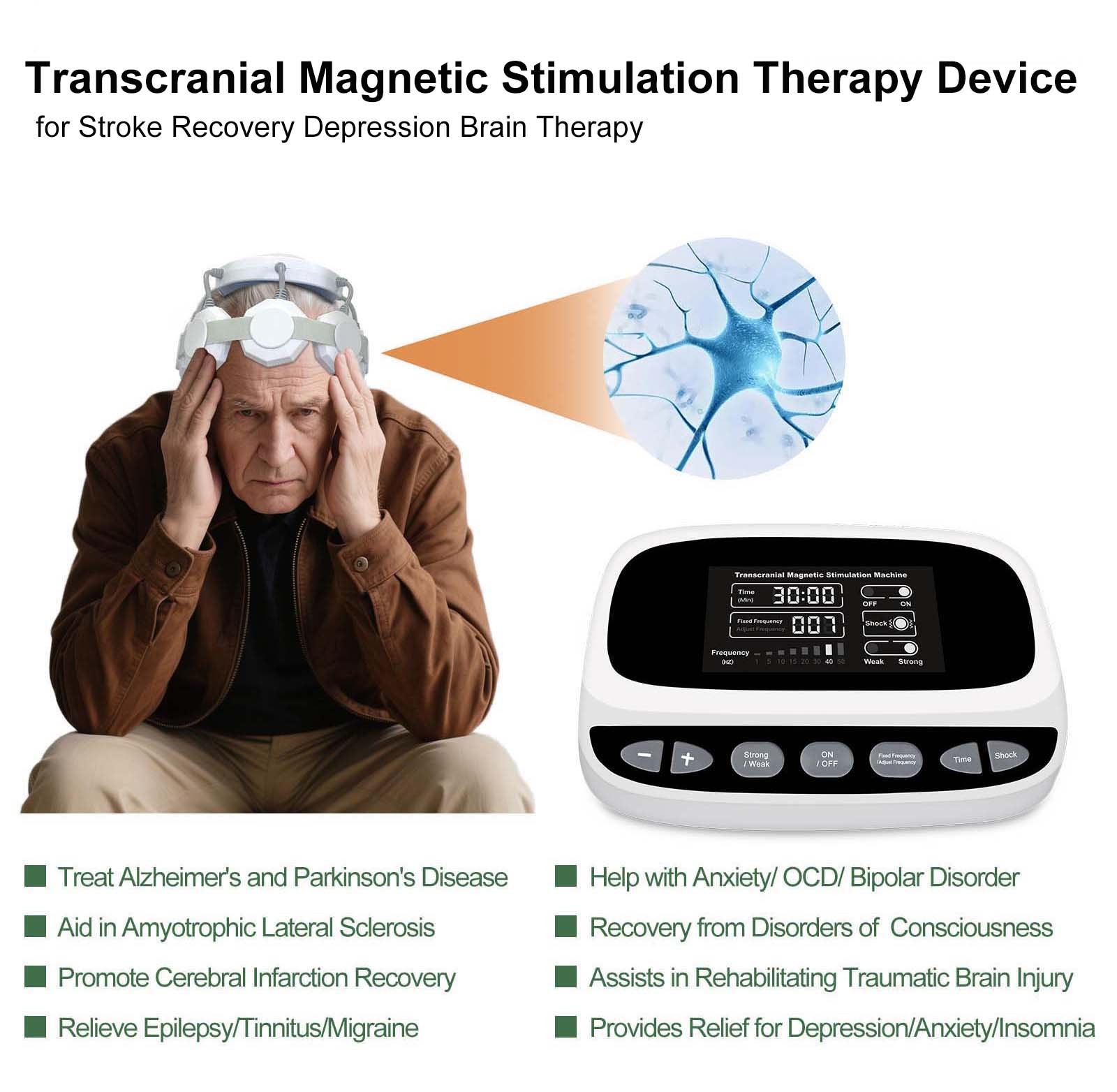 Rechargeable Head Transcranial Stimulator for Hypersomnia and Daytime Alertness