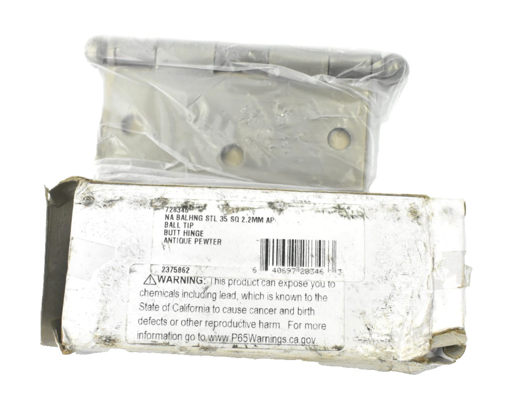 Nostalgic Warehouse Plain Bearing Butt Door Hinge Steel 3.5" x 3.5" 728346