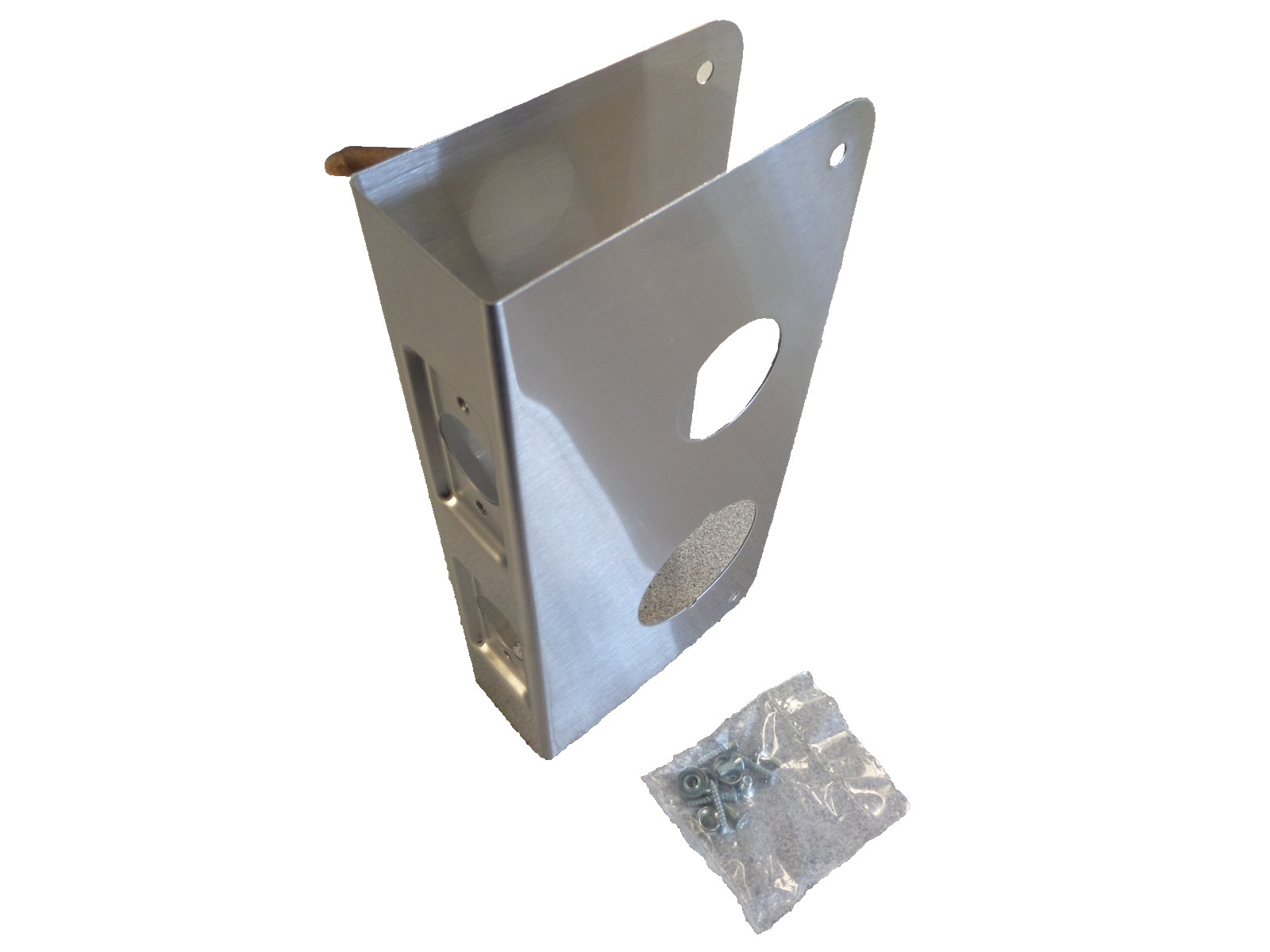 MAG 48-S DOUBLE HOLE INSTALL-A-LOCK PLATE US32D STAINLESS FINISH