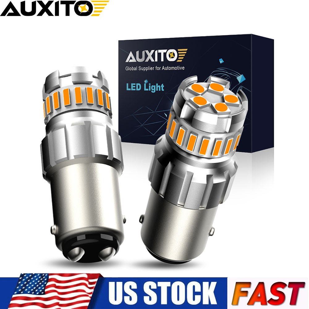 AUXITO 1157 Amber LED Turn Signal Indicator Parking Light Bulb CANBUS Error Free