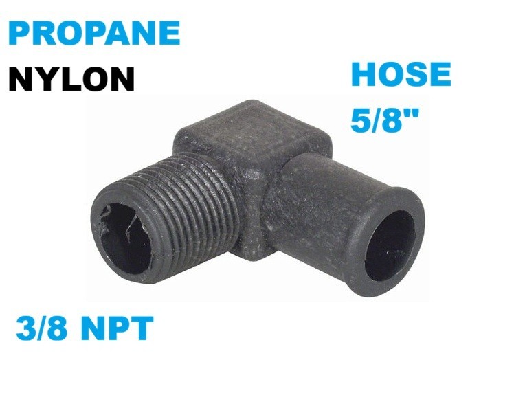 74420 FORKLIFT PROPANE FITTING 3/8 NPT 5/8 HOSE 90º CONNECTOR LPG ELBOW
