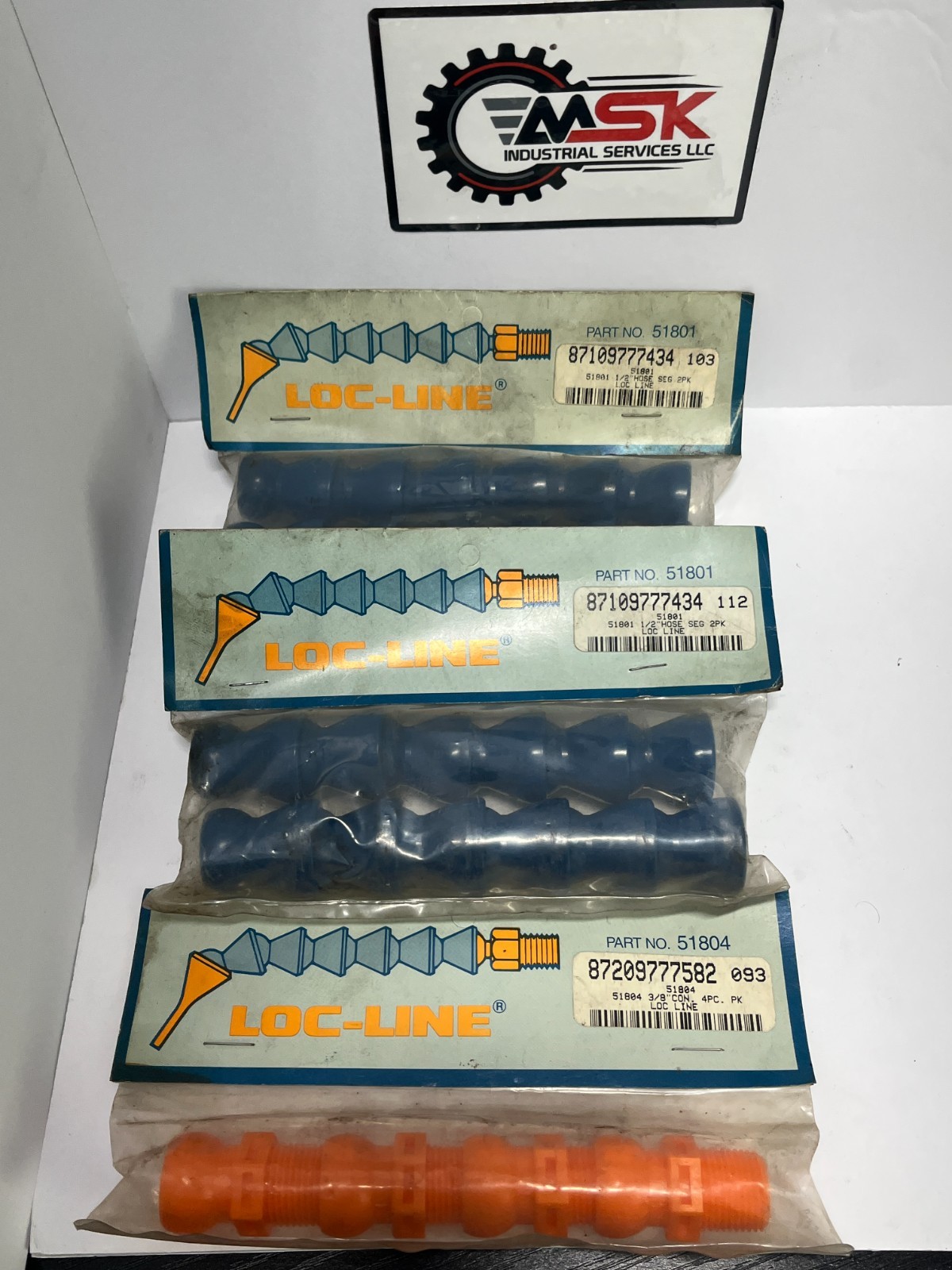 LOC-LINE 51801 1/2" Hose Segments & 51804 3/8" Round Nozzle Cone Kit New Surplus