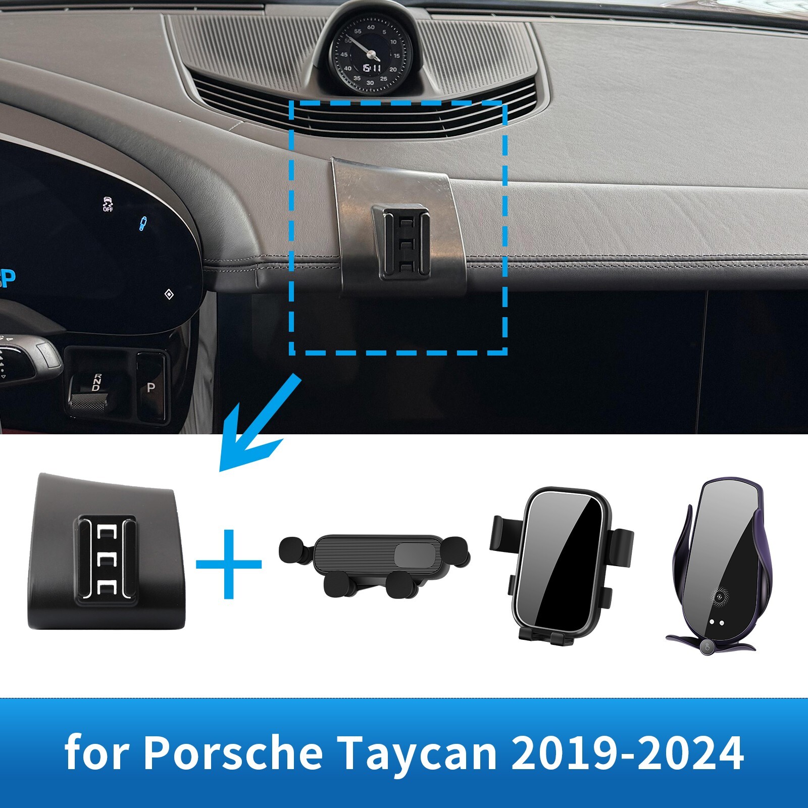 Car Phone Holder Fit for Porsche Taycan 2019-2024 Accessories Gravity Bracket