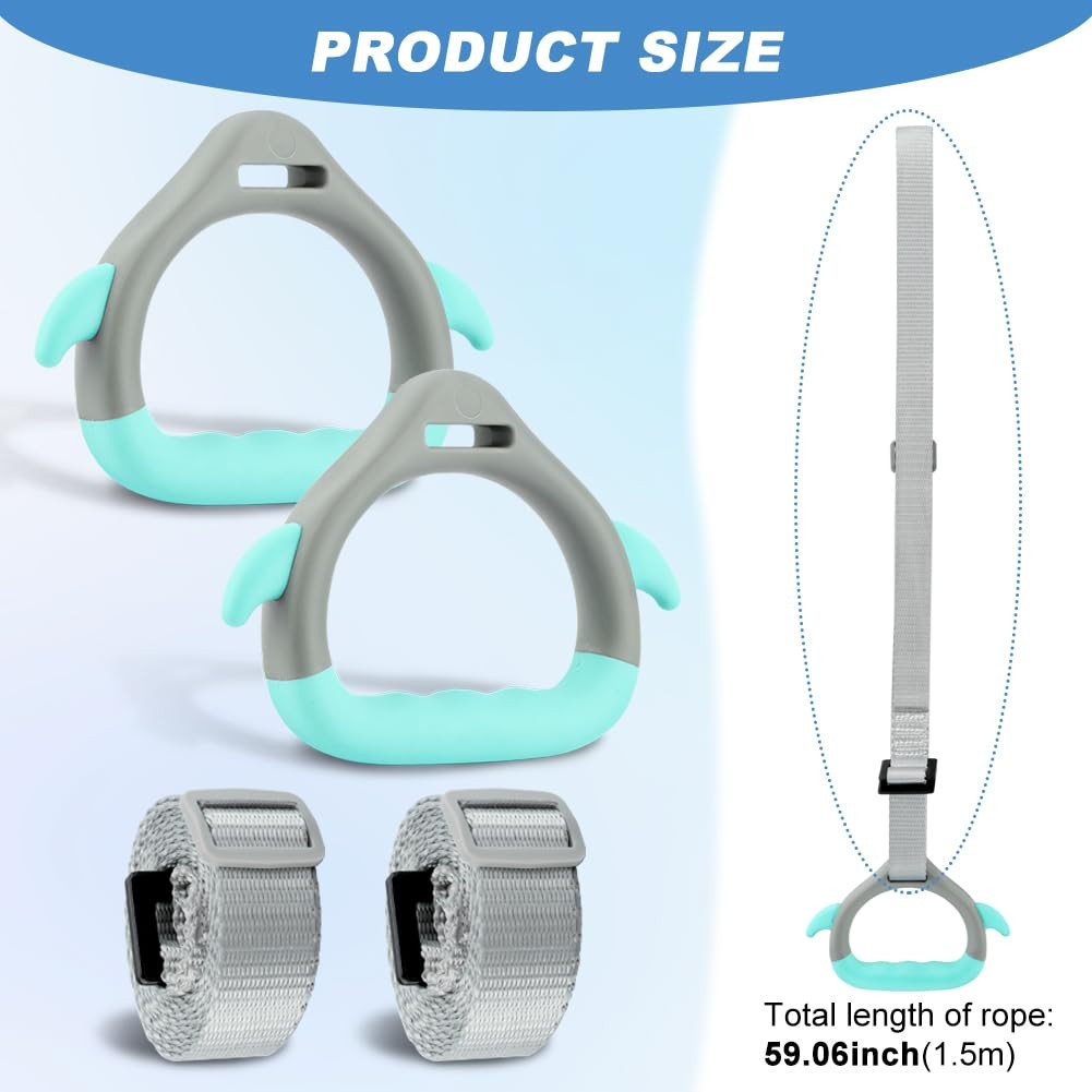 Gymnastics Rings for Kids Home Exercise, Fitness Children Trapeze Bar Pull Up...
