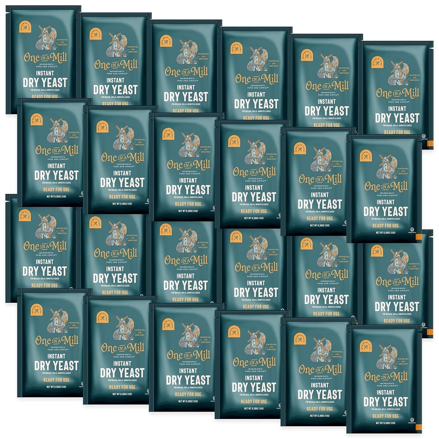 Instant Dry Yeast Packets 24 Count Fast Acting Leavening Baking Bread Cakes Pizz
