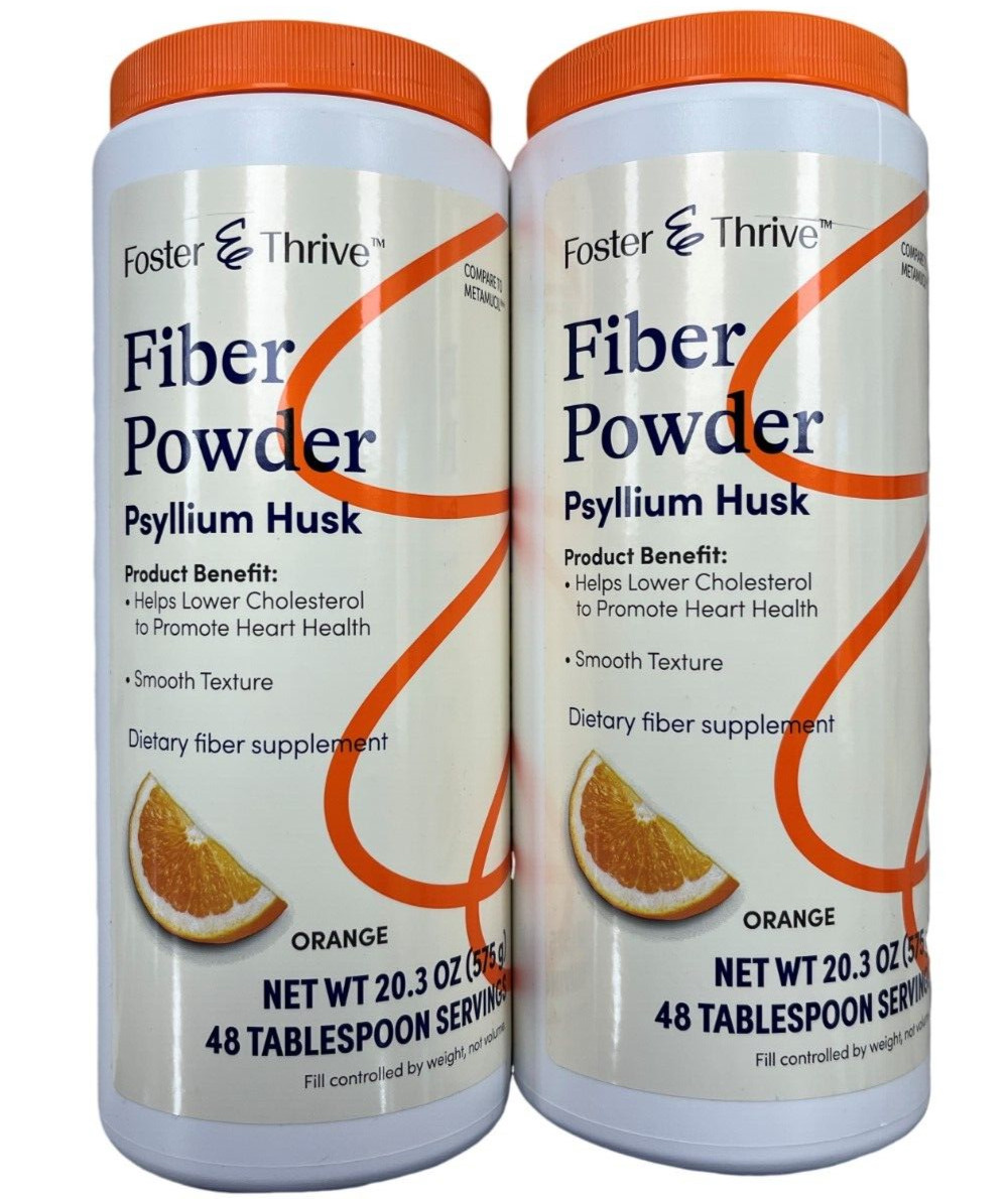 F&T Fiber Powder Psyllium Husk Orange Flavor 20.3oz  ( 2 pack ) --