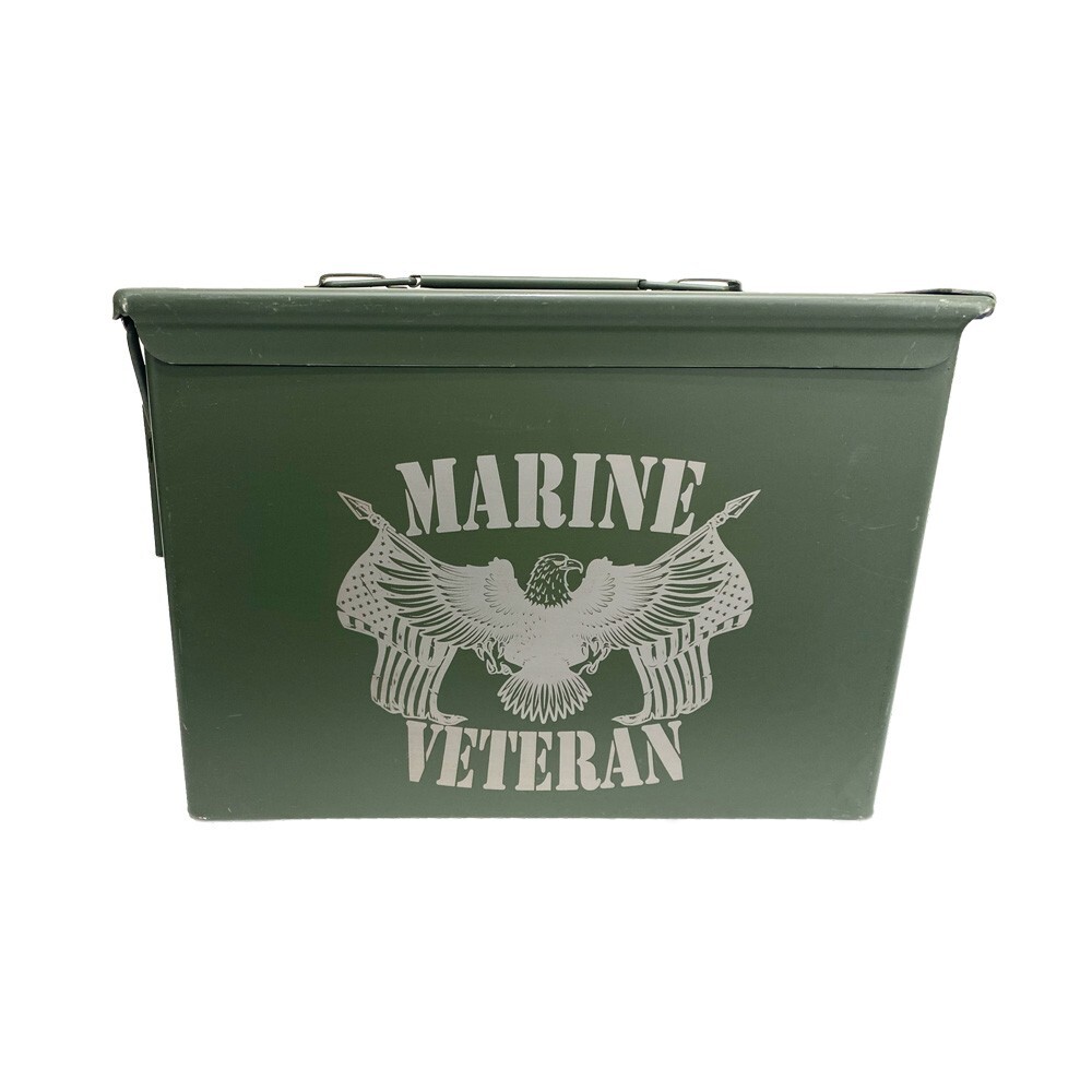 Laser Engraved FAT 50 Cal Grade 1 "VETERAN - MARINE" Ammo Can