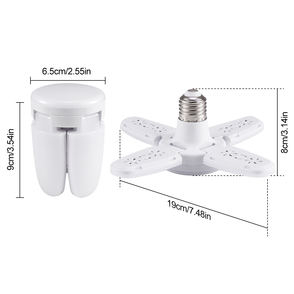 4X E27 LED Garage Light Bulb 28W Deformable Ceiling Fixture Lights Workshop Lamp
