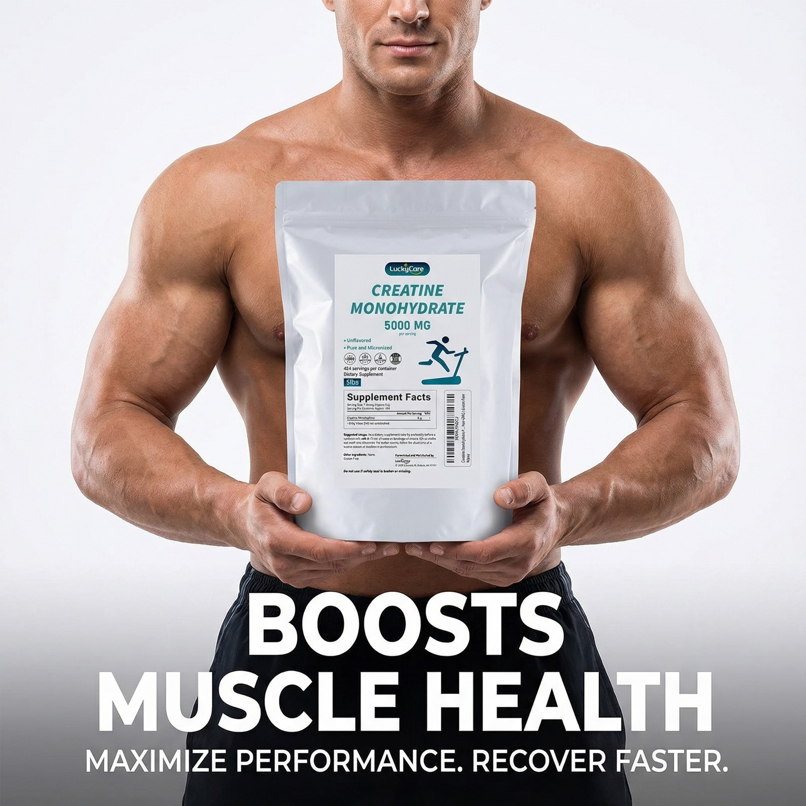 Pure Creatine Monohydrate 5LBS - Powder Micronized 464 Servings 5g Per Serving
