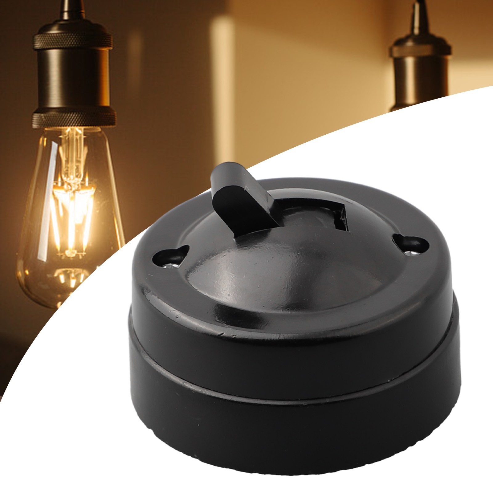 Round Single Control Retro Light Switch Old Fashioned Wall Mount Home Decor