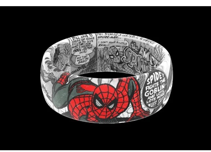 Marvel Groove Life "SpiderMan Black & White Comic" Silicone Ring Size 11