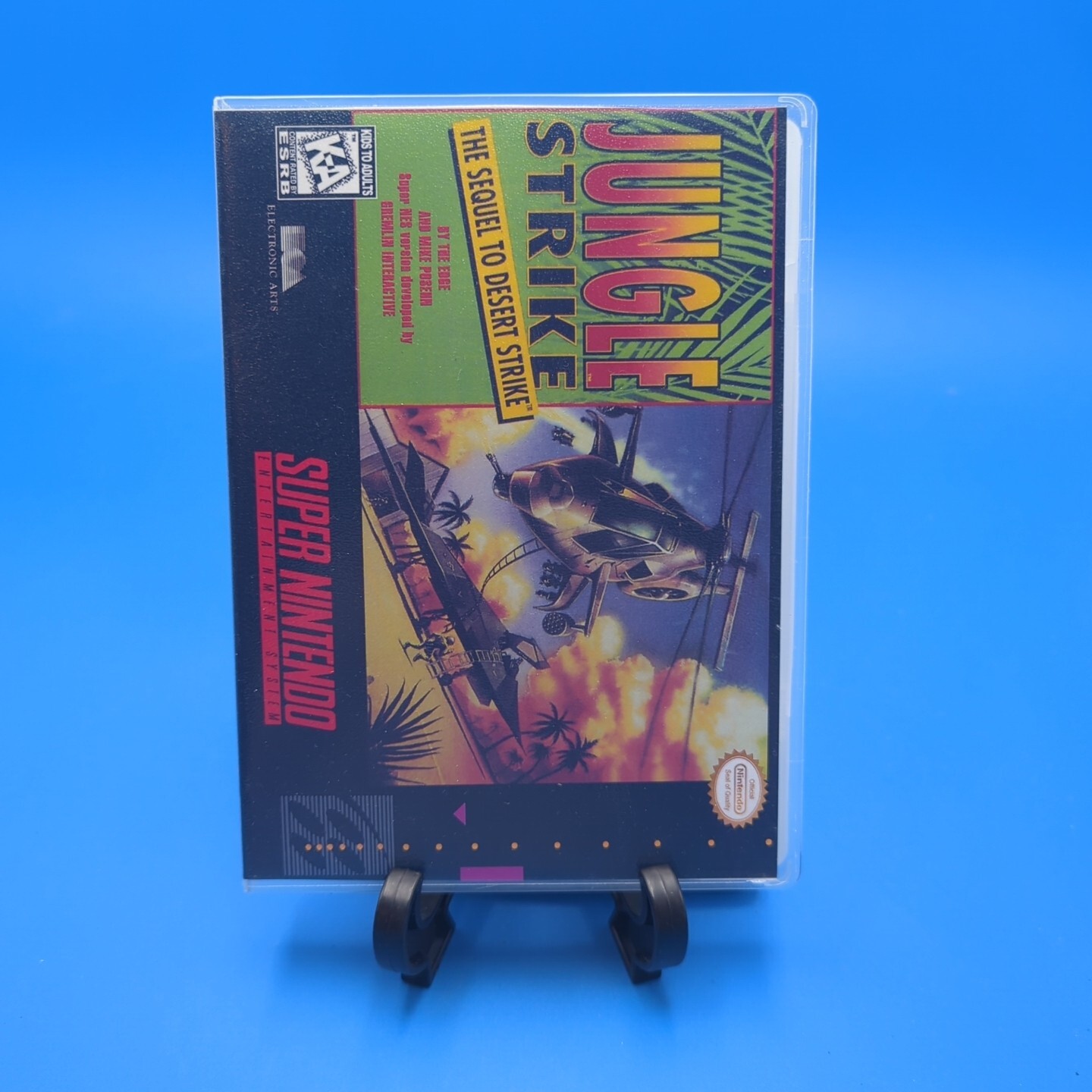 SNES Case ONLY NO GAME Jungle Strike Plastic Case Only 1993 videogame