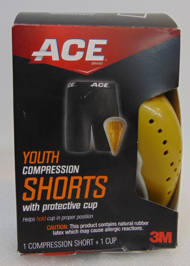 Ace 3M Youth Compression Shorts Protective Cup for Sports Football Baseball GYM