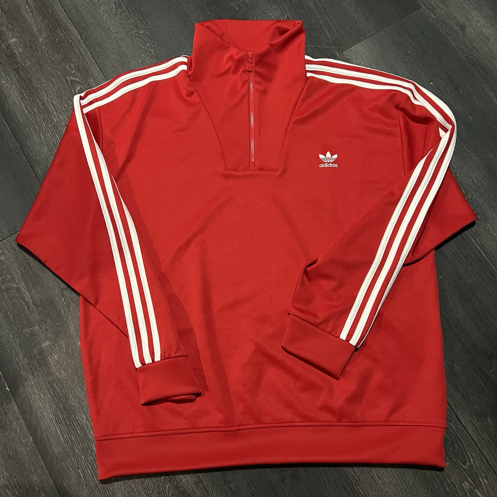 Adidas Originals Adicolor Red Funnel Neck Track Top Jacket Men Size New JN5444