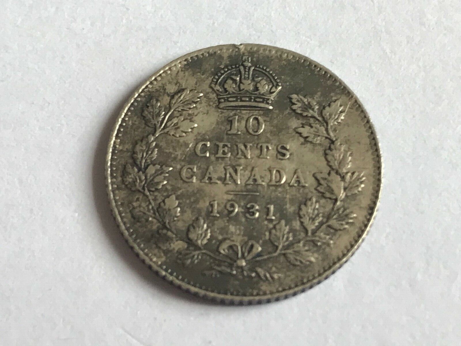 1931 Canada Ten 10 Cents - George V Silver 800) 2.33g 18.034mm KM# 23a
