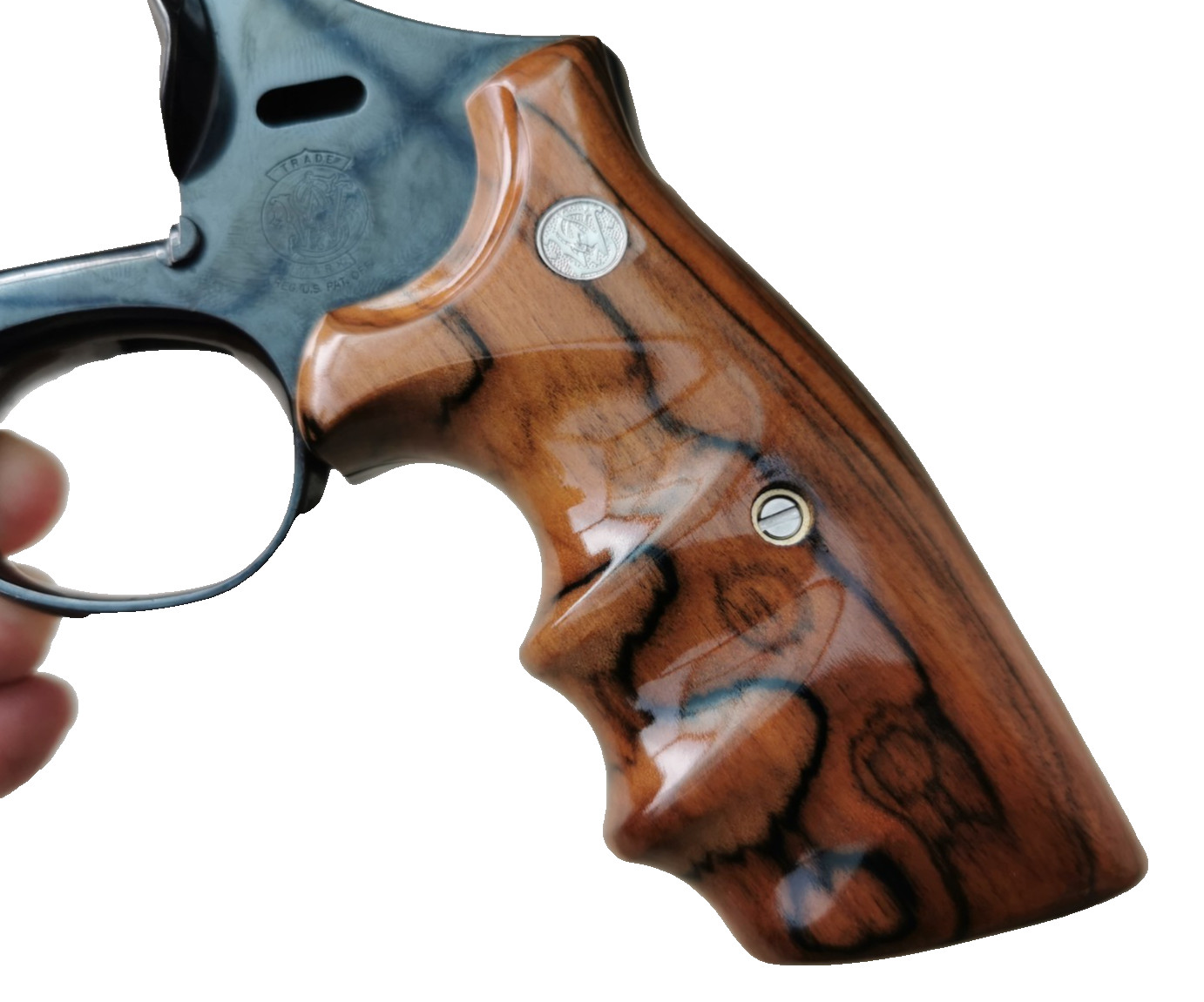 OOAK COMBAT GRIPS FOR S&W N FRAME SQUARE BUTT EXOTIC MACASSAR EBONY WOOD # 15