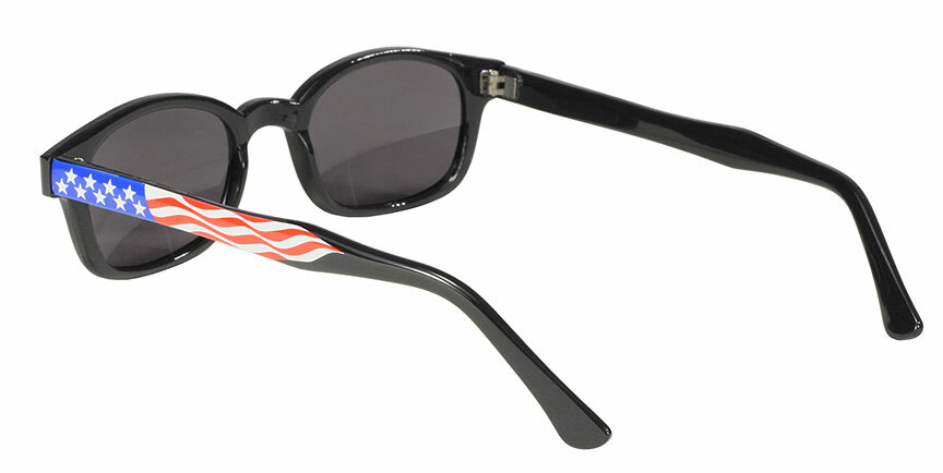 KD's Original 1 Pair Flag Frame Smoke Lens Old School Biker Sunglasses 20050