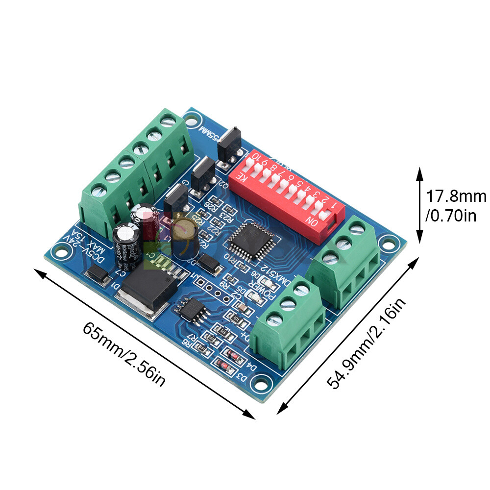 Decoder DMX512 3 Channel RGBW Controller Board LED Stage Lighting CMOS Output