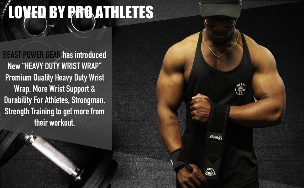 HEAVY DUTY Wrist Wraps 18" |Competition Grade| Professional Quality Thumb Loop