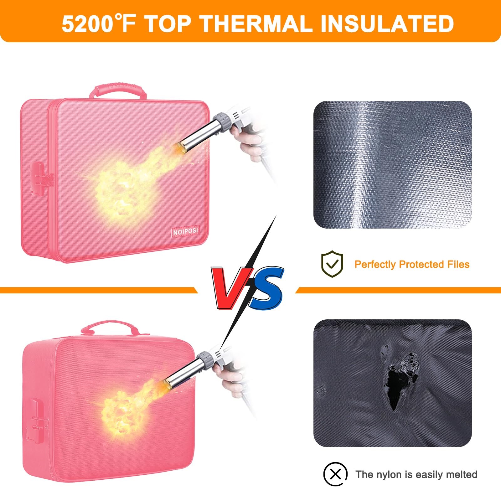 Document Organizer with 5200℉ Heat InsulatedWaterproof and Fireproof Document...