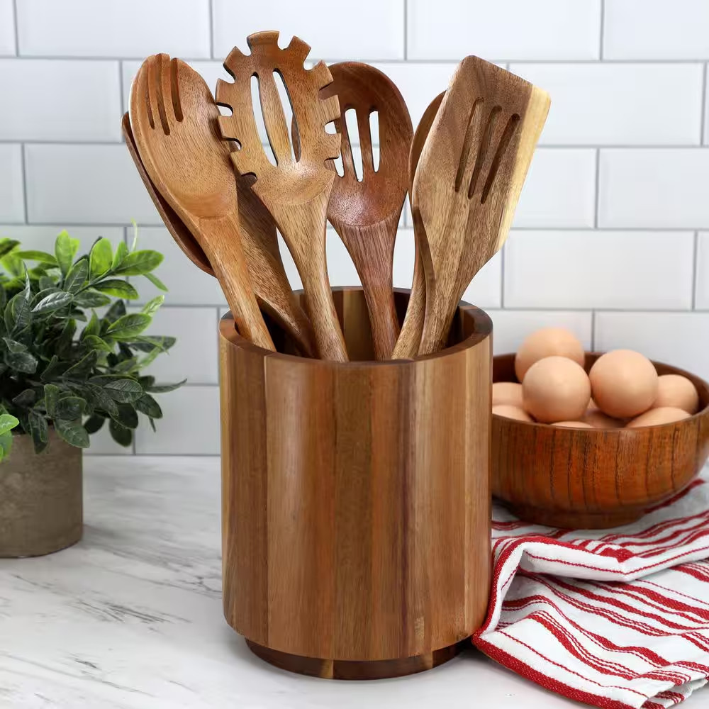 6 Piece Acacia Wood Kitchen Utensil Set