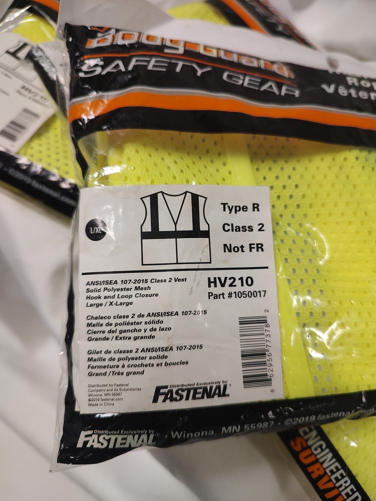 Body Guard High Visibility Mesh Vest Size L/XL Type R Class 2 /Not FR 3x Sealed