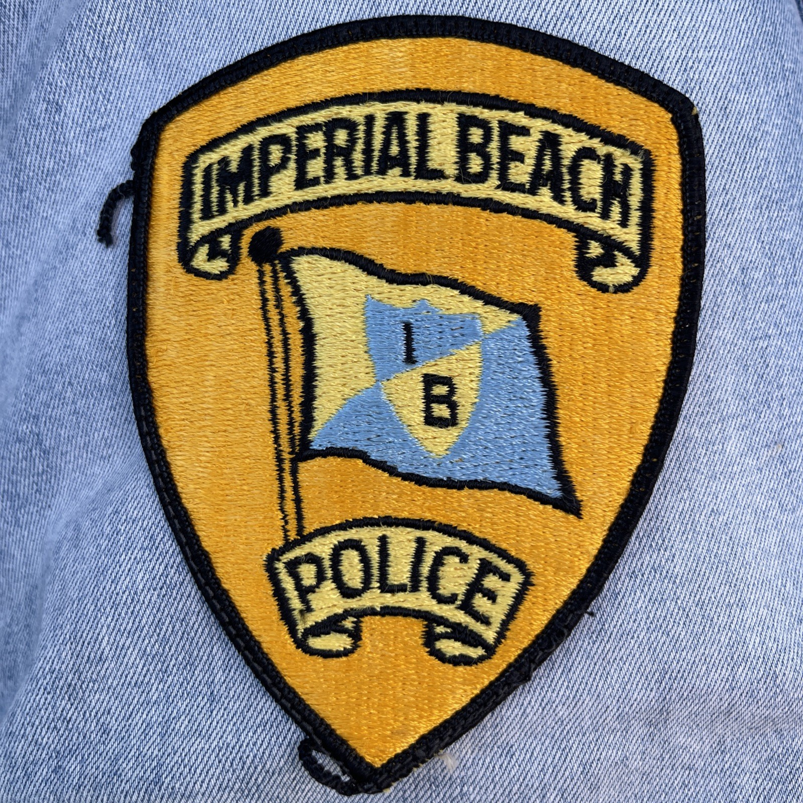 Obsolete Imperial Beach Police Patch - UNISSUED Cut Edge - Disbanded 1983