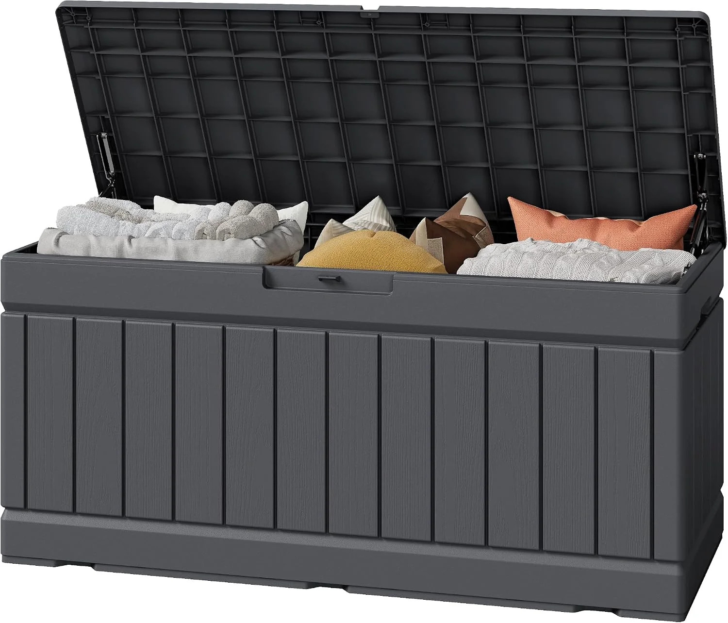 Greesum Outdoor Storage Box 82 Gallon Storage Bin with Lid for Patio Furniture,