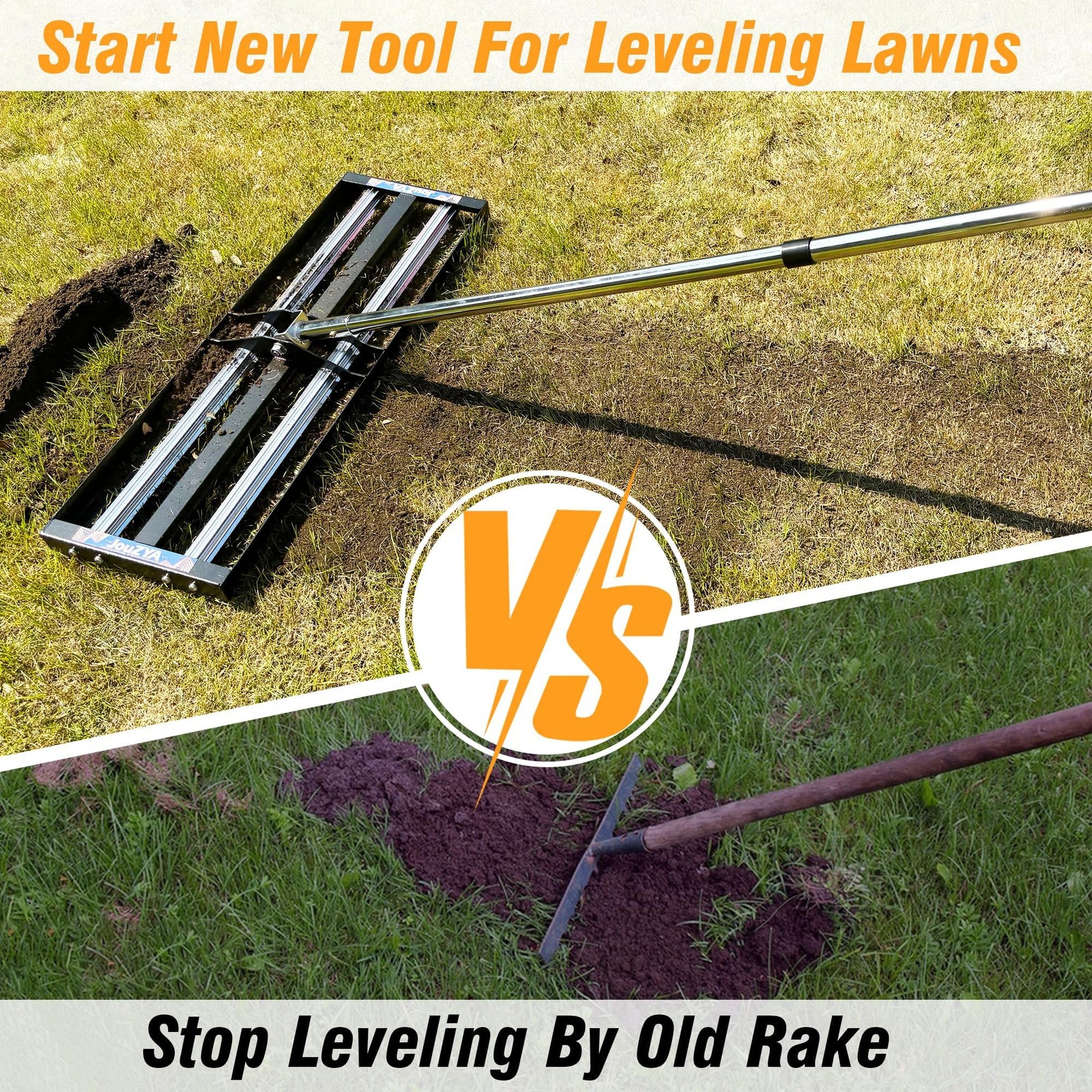 Updated Lawn Leveling Rake 30"x10", Lawn Leveler with Aluminum Rollers, Yard ...
