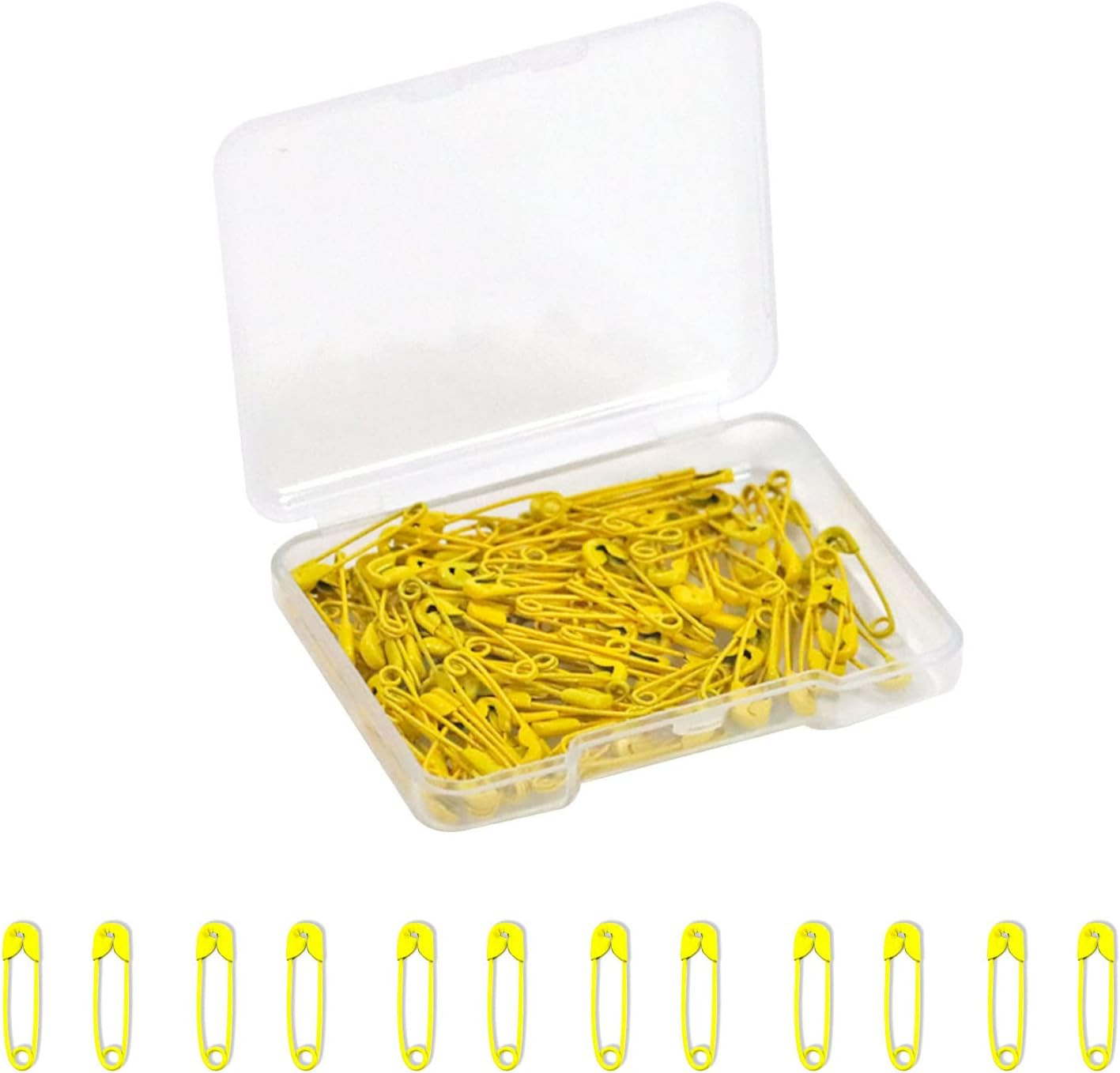 Yellow Safety Pins,Small Safety Pins for Clothes,19Mm Metal Mini Saftey Pin for