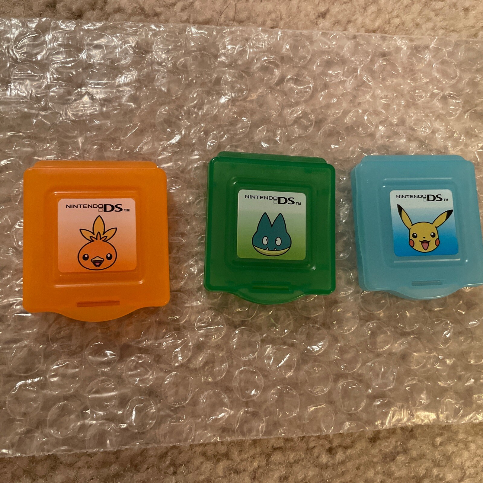 Pokemon Nintendo DS Game Cartridge Holder Japan (Torchic, Pikachu, Munchlax)