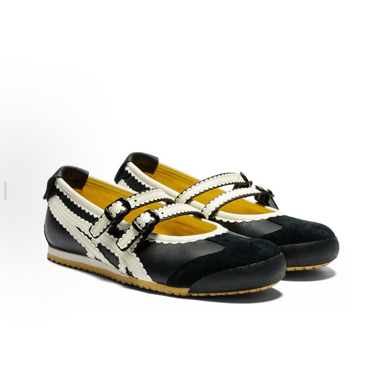 Patou x Onitsuka Tiger MEXICO 66 Casual Mary Jane Shoes Women Black/White